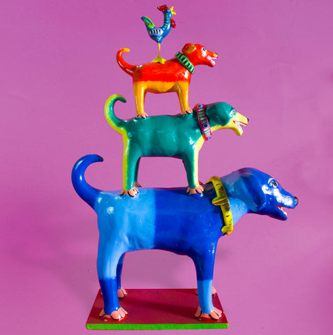 Three Dogs and one Rooster Tower, Betus Clay