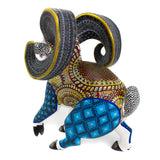 Gold Horns Ram Alebrije, Copal Wood