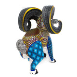 Gold Horns Ram Alebrije, Copal Wood