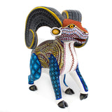 Gold Horns Ram Alebrije, Copal Wood