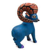 Blue Ram with Brown Horns Alebrije, Copal Wood
