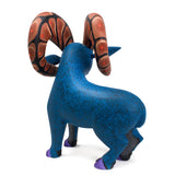 Blue Ram with Brown Horns Alebrije, Copal Wood