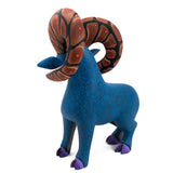 Blue Ram with Brown Horns Alebrije, Copal Wood