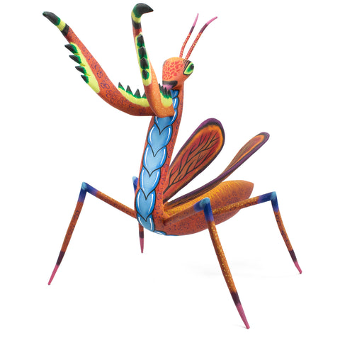 Orange Mantis Alebrije, Copal Wood
