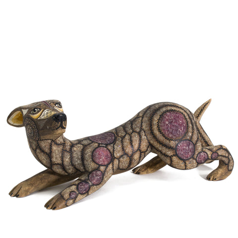 Crouching Dachshund Dog, Copal Wood