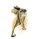 Yellow and Teal Bull Alebrije, Copal Wood