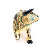 Yellow and Teal Bull Alebrije, Copal Wood