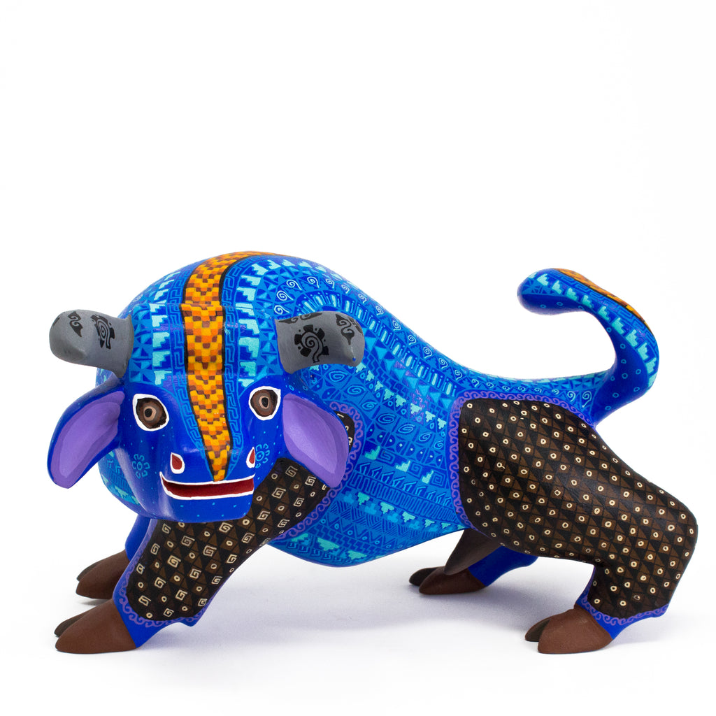 Blue Bull Alebrije, Copal Wood