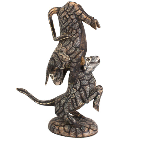 Two Bulls Fighting, Copal Wood