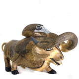 Bull and Snake Fight Alebrije, Copal Wood