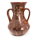 Two-Handled<br>Tall Neck Vase,<br>Burnished Clay