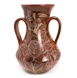 Two-Handled<br>Tall Neck Vase,<br>Burnished Clay