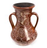 Two-Handled<br>Tall Neck Vase,<br>Burnished Clay