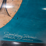 Fishes, Nahuales and Family Blue Vase, Burnished Clay