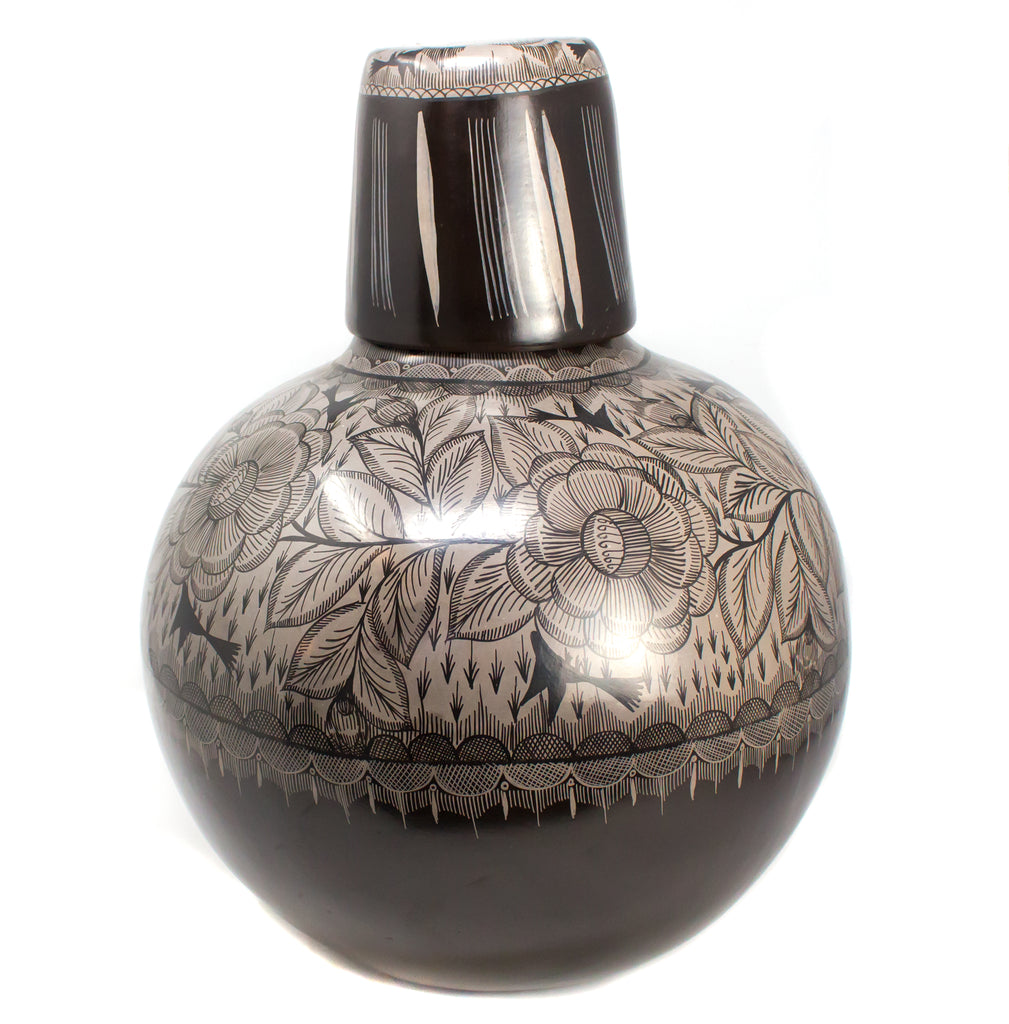 Extra Large Pitcher with Cup,<br>Burnished Clay