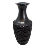 Large Diamonds Pattern Bottle, Oaxaca Black Clay