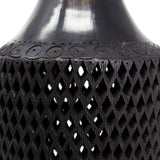 Large Diamonds Pattern Bottle, Oaxaca Black Clay