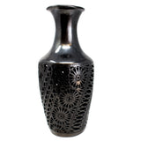 Medium Hearts Pattern Bottle, Oaxaca Black Clay