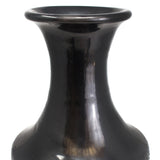 Medium Sized Bottle with Flowers Pattern, Oaxaca Black Clay