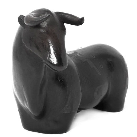 Bull Bust, Scribed Black Clay