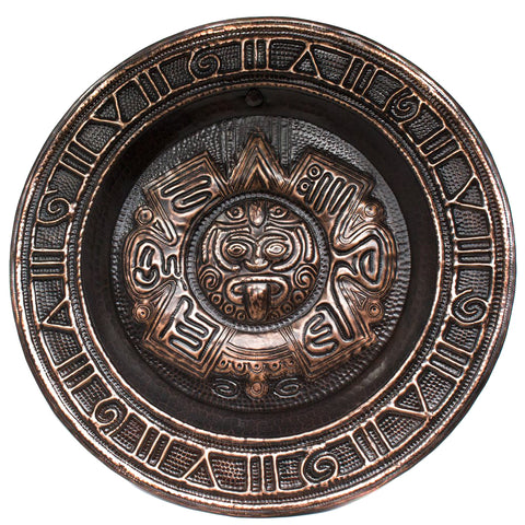 Rustic Copper Aztec Calendar, Copper