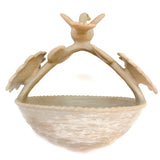 Birds and Flowers Clay Basket, Chiapas Pottery