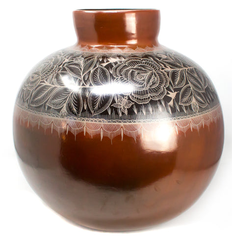 Extra Large Ball-Shaped Pot,<br>Burnished Clay