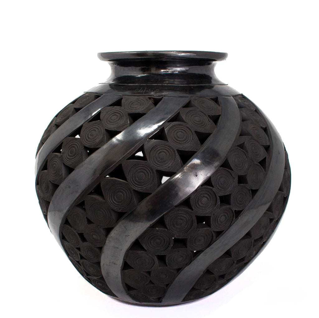 Striped Jug, Oaxaca Black Clay