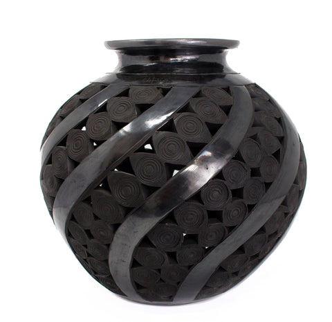 Striped Jug, Oaxaca Black Clay