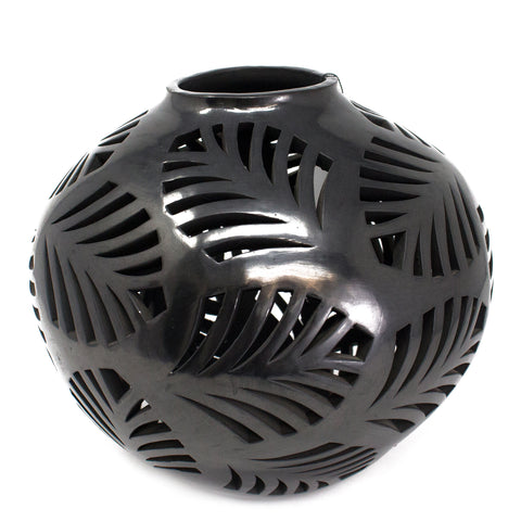 Palm Leaves Jug, Black Clay