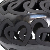 Heart Braid Jug, Black Clay