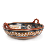 Fishes Round Shaped Tray, Burnished Clay