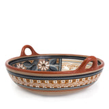 Fishes Round Shaped Tray, Burnished Clay