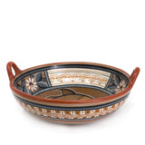 Fishes Round Shaped Tray, Burnished Clay