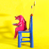 Newspaper-reading Dog, Betus Clay