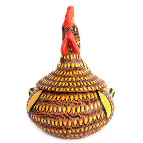 Yellow Dots Hen Egg Vase, Chiapas Pottery