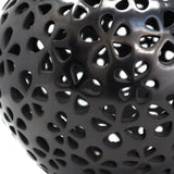 Thousand Petals Glossy Sphere, Black Clay