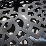 Large Spiderweb Pattern Gloss and Matte Sphere, Oaxaca Black Clay