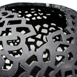 Large Spiderweb Pattern Gloss and Matte Sphere, Oaxaca Black Clay