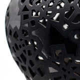 Large Spiderweb Pattern Gloss and Matte Sphere, Oaxaca Black Clay