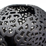 Large Spiderweb Pattern Gloss and Matte Sphere, Oaxaca Black Clay