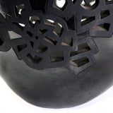 Large Spiderweb Pattern Gloss and Matte Sphere, Oaxaca Black Clay
