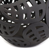 Matte Dried Leaves Sphere, Black Clay