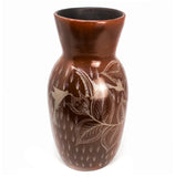 Elongated Red/White Vase, Burnished Clay