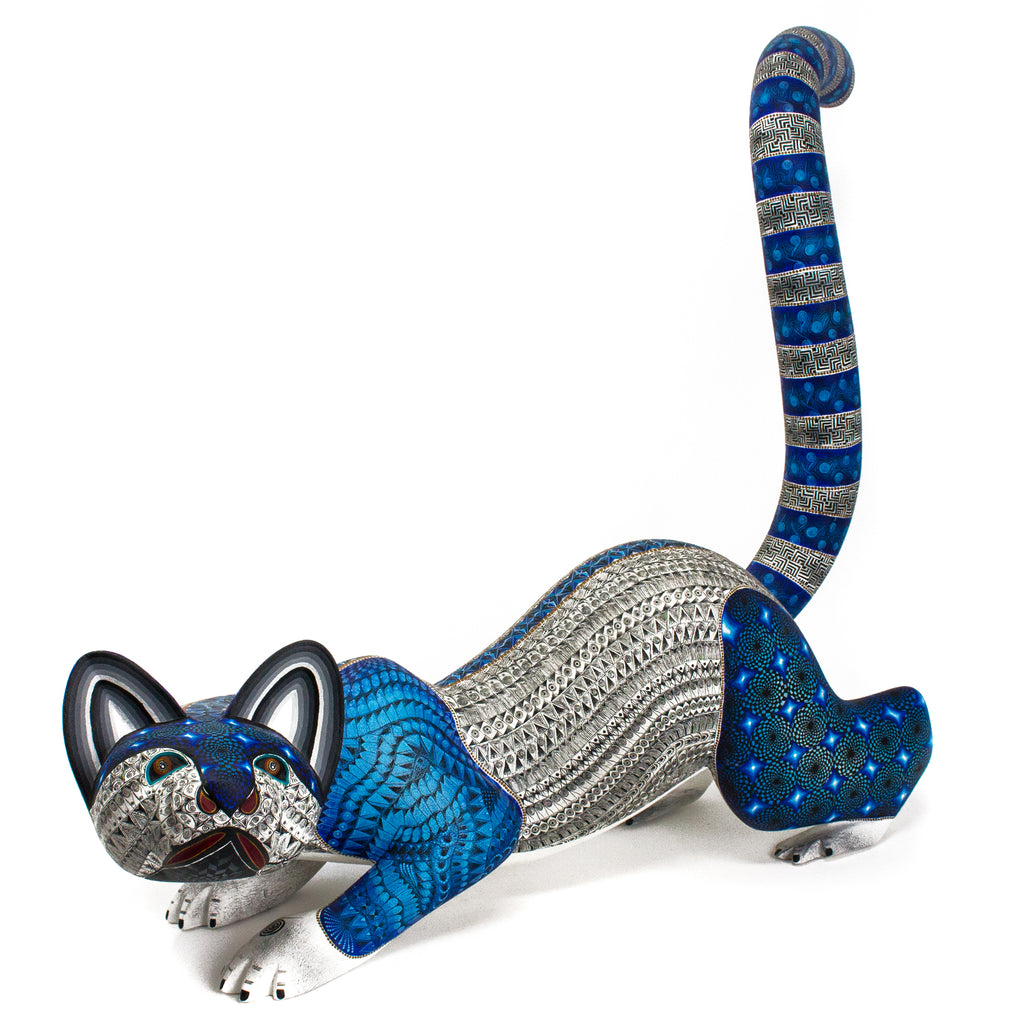 Large Sneaking Cat Alebrije, Copal Wood