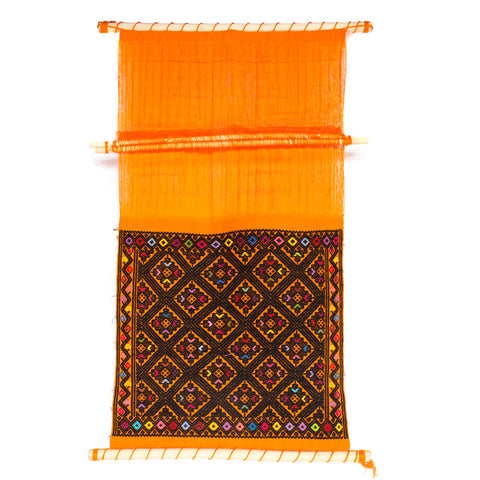 Orange & Black Hanging Backstrap Loom, Backstrap Weaving
