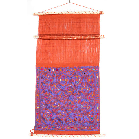 Orange & Purple Hanging Backstrap Loom, Backstrap Weaving