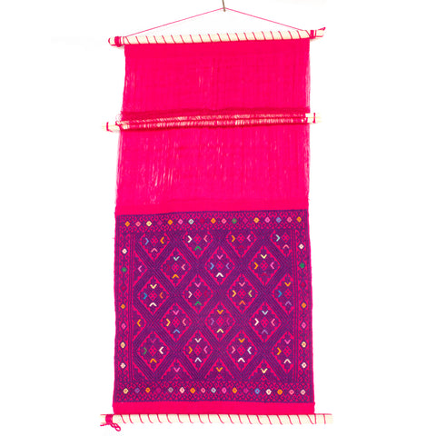 Pink & Purple Hanging Backstrap Loom, Backstrap Weaving