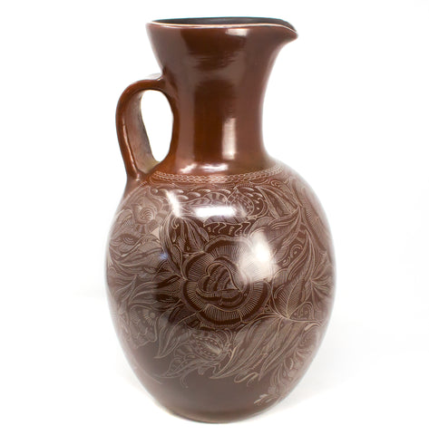 Brown/Beige Pitcher,<br>Burnished Clay