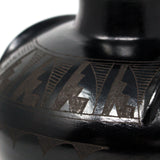 Moon Relief Semi-flat Jug, Scribed Black Clay